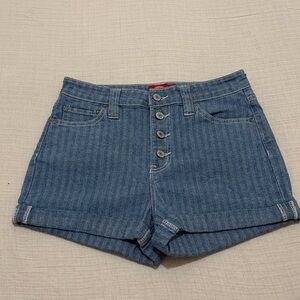 Dickies Striped Button Fly Jean Shorts | Size 5/27 | Railroad Stripe | NWOT